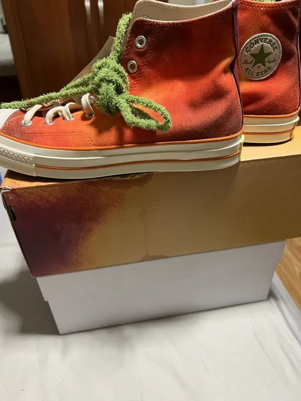 Converse x CONCEPTS CT70 HI US10 замша, расцветка :нектарин. 3