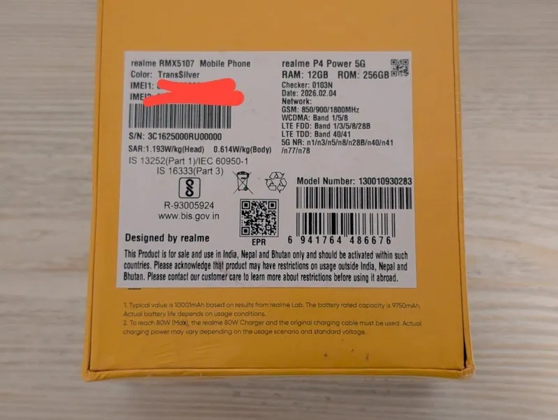 Realme P4 Power 5G 10001 mAh 12/256GB 4