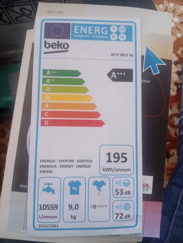 beko wtv 9612xs kir yuvish moshinasi 9 kg — фото 2