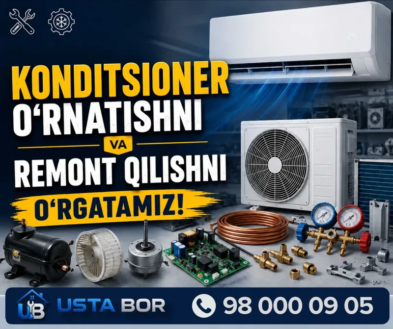 KONDITSONER O'rnatish va Remont Qilishni O'rgatamiz