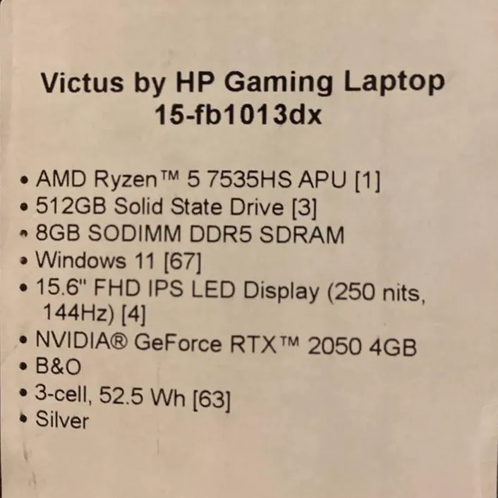 Ноутбук HP Victus 15 (ноутбук, игровой ноутбук, ПК) 6