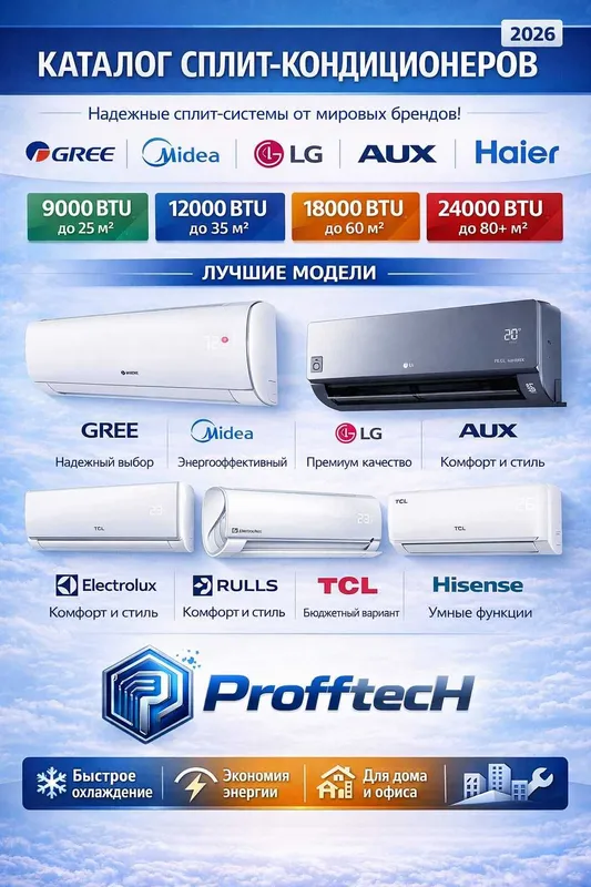 Кондиционер Gree Midea LG AUX Hisense TCL Haier Rulls 7TECH S