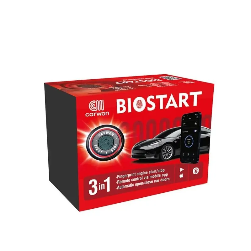 Старт стоп кнопка со сканером отпечатков пальцев Carwon Biostart — фото 1