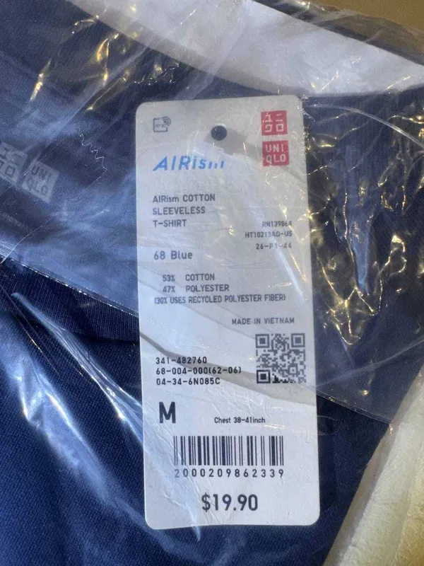 Майка Uniqlo | Синий | Размер L | AIRism Cotton T-Shirt | Sleeveless 2 Майка Uniqlo | Синий | Размер L | AIRism Cotton T-Shirt | Sleeveless 2