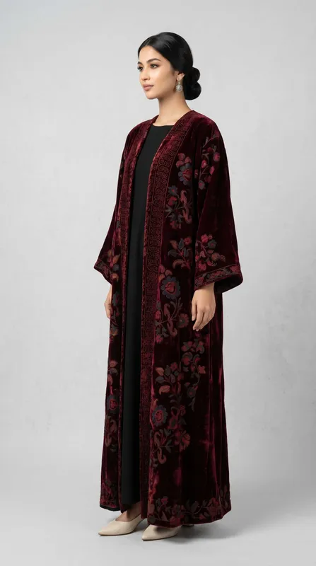 Hashamatli milliy chopon – Bahmal matosiga kashta urilgan Premium — фото 1