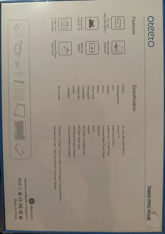 Oteeto planshet Tab 10 pro plus 2 Oteeto planshet Tab 10 pro plus 2