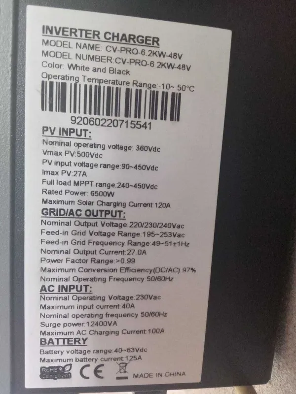 Covax Gibrid Smart Solar Inverter 6.2 kW — фото 1