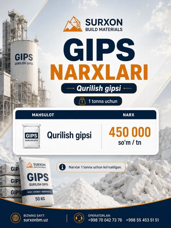"Surxon Build Materials" korxonasidan ajoyib taklif "Surxon Build Materials" korxonasidan ajoyib taklif