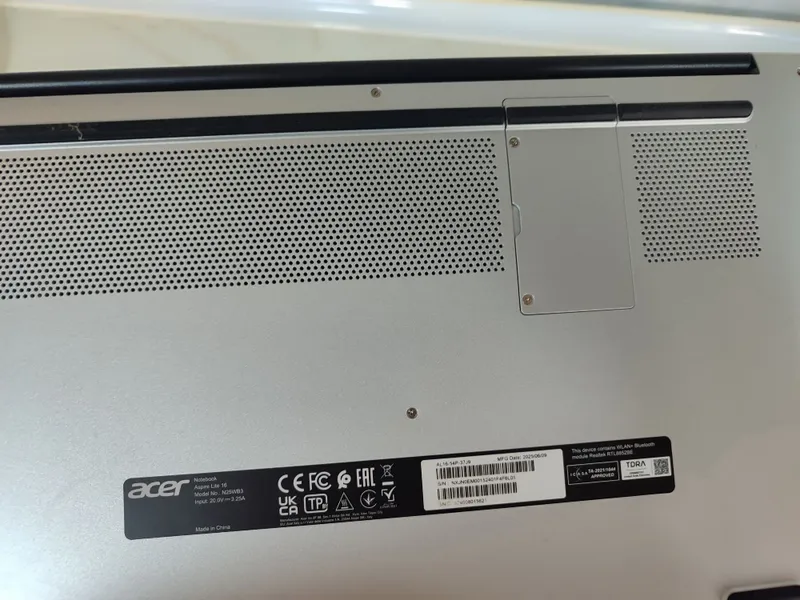 Notebook Acer aspire lite 16 8 gb ddr5/ 256gb ssd 8