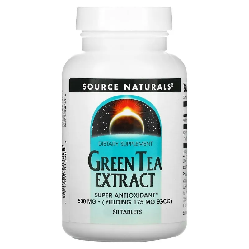Зеленый чай экстракт (Green Tea Extract), Source Naturals500 мг60 табл — фото 2