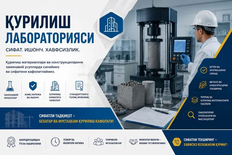 Строительная лаборатория - Қурилиш лабораторияси