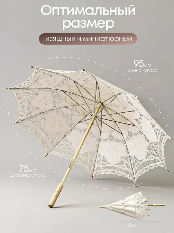 Летний кружевной зонт от солнца Это рекламное изображение изящного ж — фото 1
