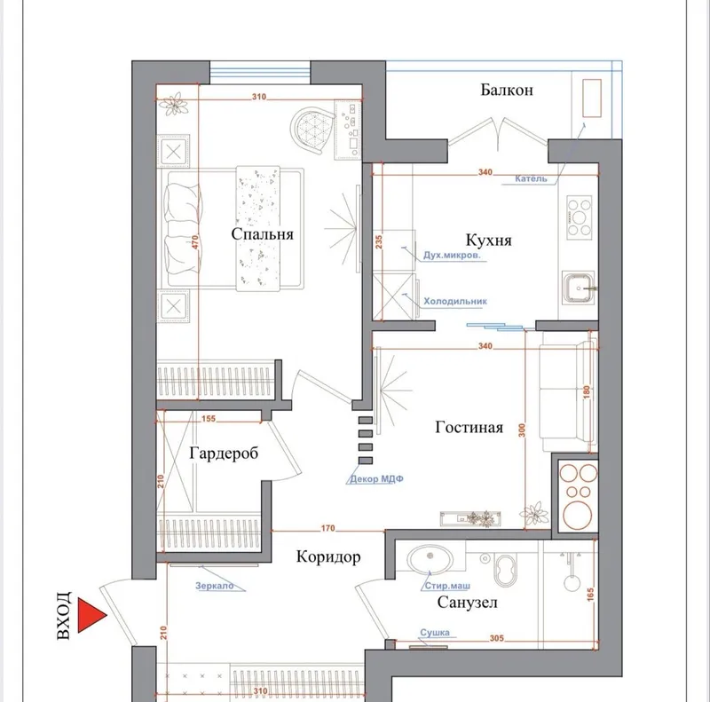 Продаётся 2-комнатная квартира в ЖК Meridian 2