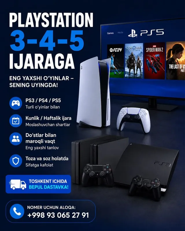 Playstation prokat beriladi