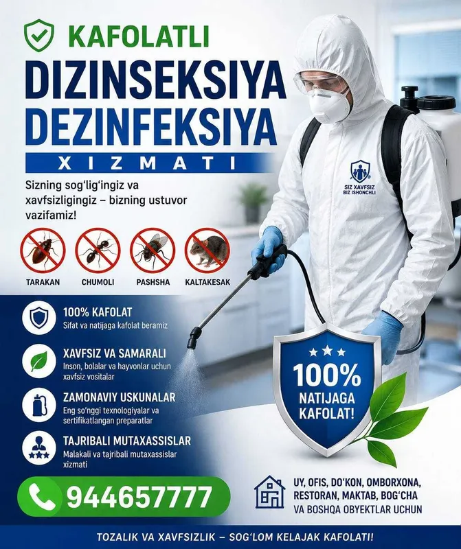 Dezinfeksiya xizmati | Hasharot ga qarshi professional yechim 3
