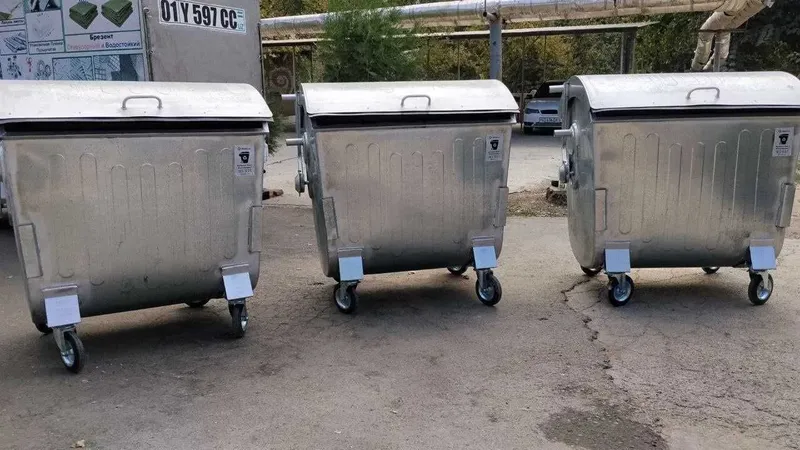 Мусорный контейнер 1100 л оцинкованный 2