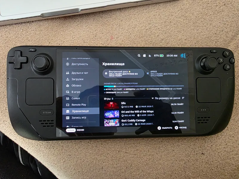 STEAM DECK OLED 512GB+512 GB samsung evo sd карта — фото 2