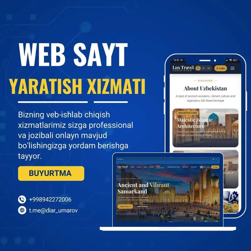 Разработка веб-сайтов / web-sayt yaratish/ telegram bot / mobil ilova — фото 2