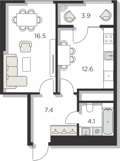 1-комнатная квартира, 45 м², Яшнабад 2 1-комнатная квартира, 45 м², Яшнабад 2