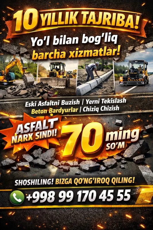 Asfalt yotqizish xizmati