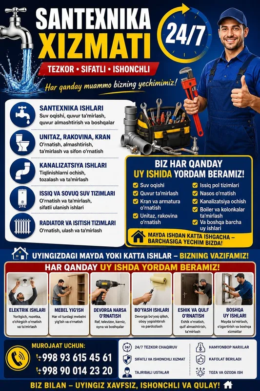 Santexnika xizmati 24/7