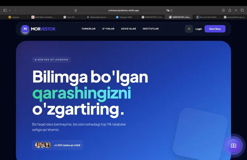 Ta’lim platformasi: Onlayn darslar + O‘yinlar + To‘lov tizimi. 1