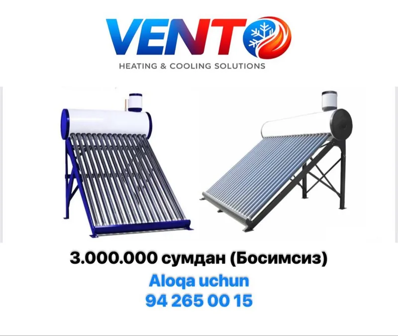 Quyosh kollektor, солнечные водонагреватели, quyosh suv isitgichi 2