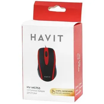 Havit PC series-USB Mouse Black+Red sichqonchasi 1 Havit PC series-USB Mouse Black+Red sichqonchasi 1