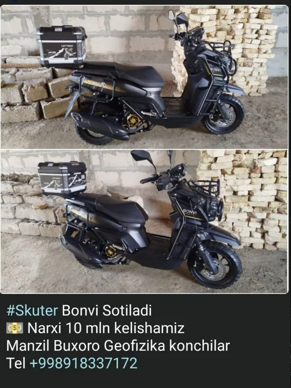 Skuter Bonvi sotiladi Skuter Bonvi sotiladi