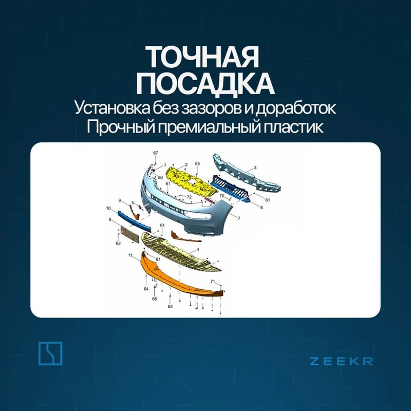 Передний бампер для Zeekr 001 до рестайлинг / zeeke zapchast — фото 2