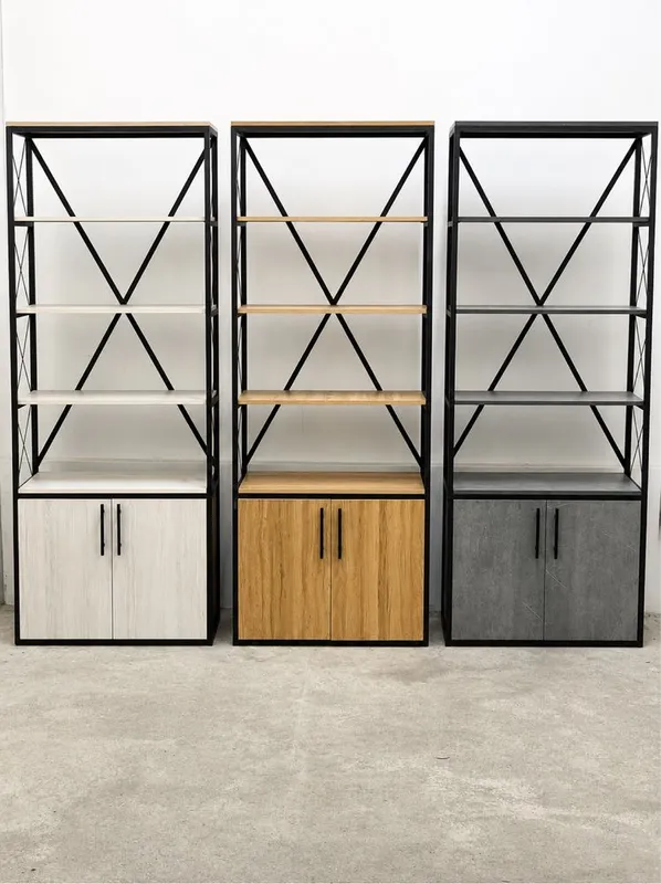Loft stelaj shkaf polka har xil turlari bor