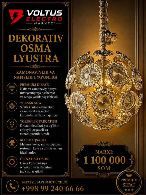 Dekorativ osma lyustra