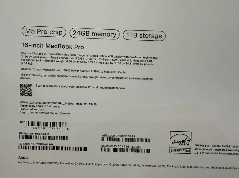 Macbook Pro M5 16 inch 4 Macbook Pro M5 16 inch 4
