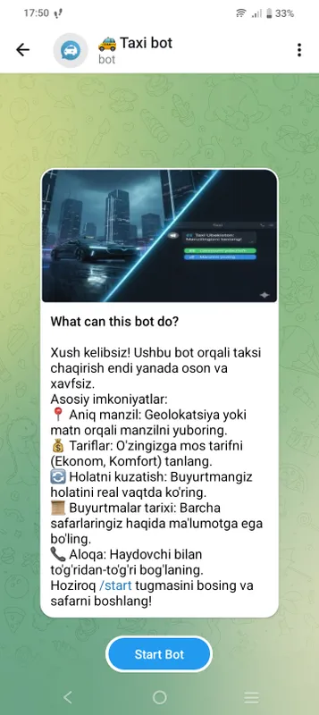 Telegram-бот для такси Telegram-бот для такси
