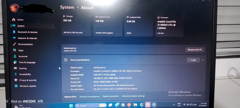 Acer noutbook sotiladi holati zoʻr