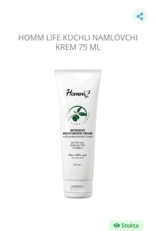 Hommlife namlantiruvchi krem