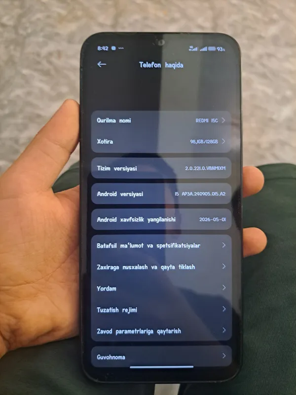 Redmi 15 C. 6/128 xotira 4 Redmi 15 C. 6/128 xotira 4