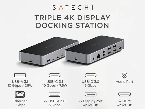Satechi Triple 4K Display Docking Station (DisplayLink)