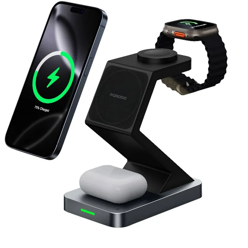 Беспроводная зарядка Porodo 4-в-1 PowerDock
