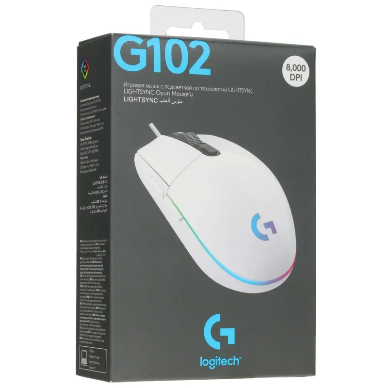 \ Мышь Logitech G102 Lightsync White — фото 3