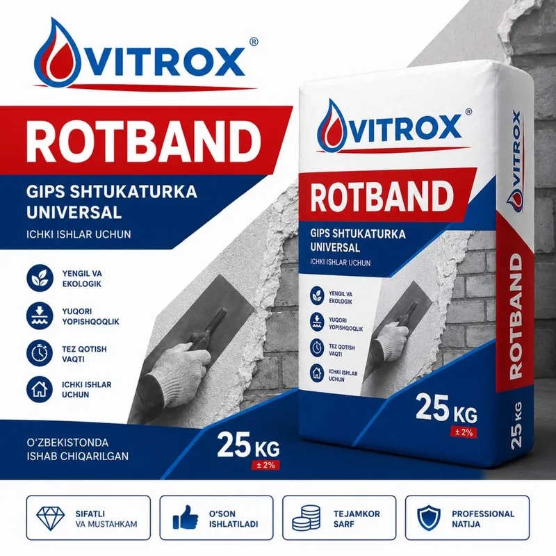 YANGI VETROX ROTBAND ishlab chiqarish — фото 1