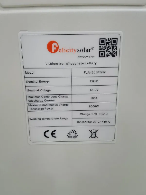 Felicity 15kW litiy batareya 2