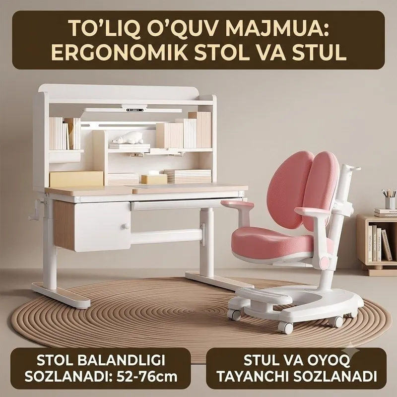 Регулируемая парта и стул для детей (Bolalar uchun regulirovka qilina 2 Регулируемая парта и стул для детей (Bolalar uchun regulirovka qilina 2