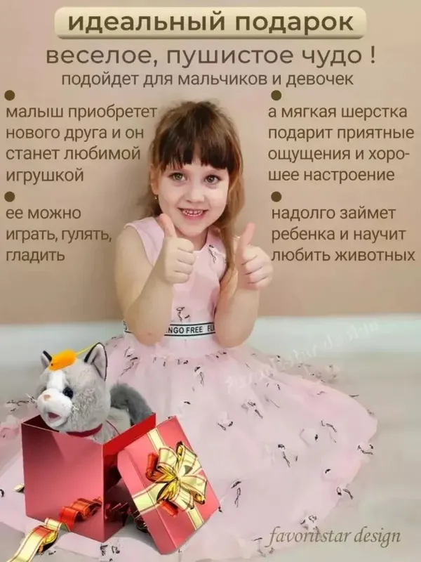 Intiraktiv yumshoq mushuk yuradi miyovlaydi takrorlaydi