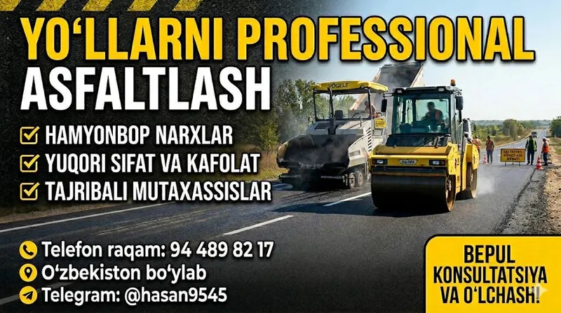 Professional asfaltlash xizmatlari — фото 1