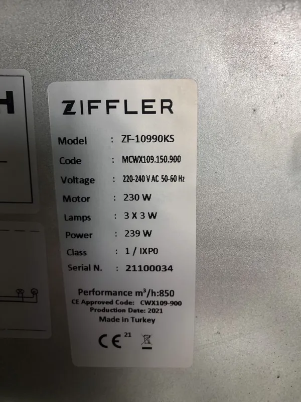 Вытяжка 90см ZIFFLER — фото 3