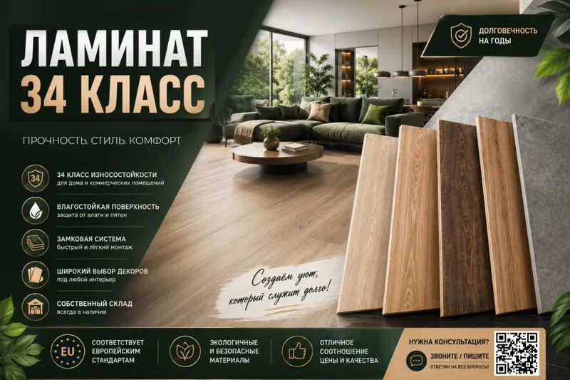 Выгодно! Ламинат 34 класс.