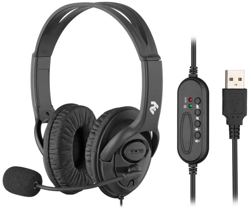 Гарнитура ПК стерео Over-ear 2E CH13 USB, omni-mic, 2м, черный 2 Гарнитура ПК стерео Over-ear 2E CH13 USB, omni-mic, 2м, черный 2