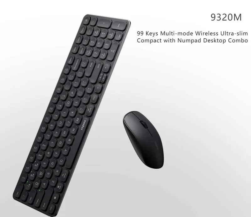 Беспроводной комплект клавиатура+мышь Rapoo 9320M BLACK Dual Mode BT