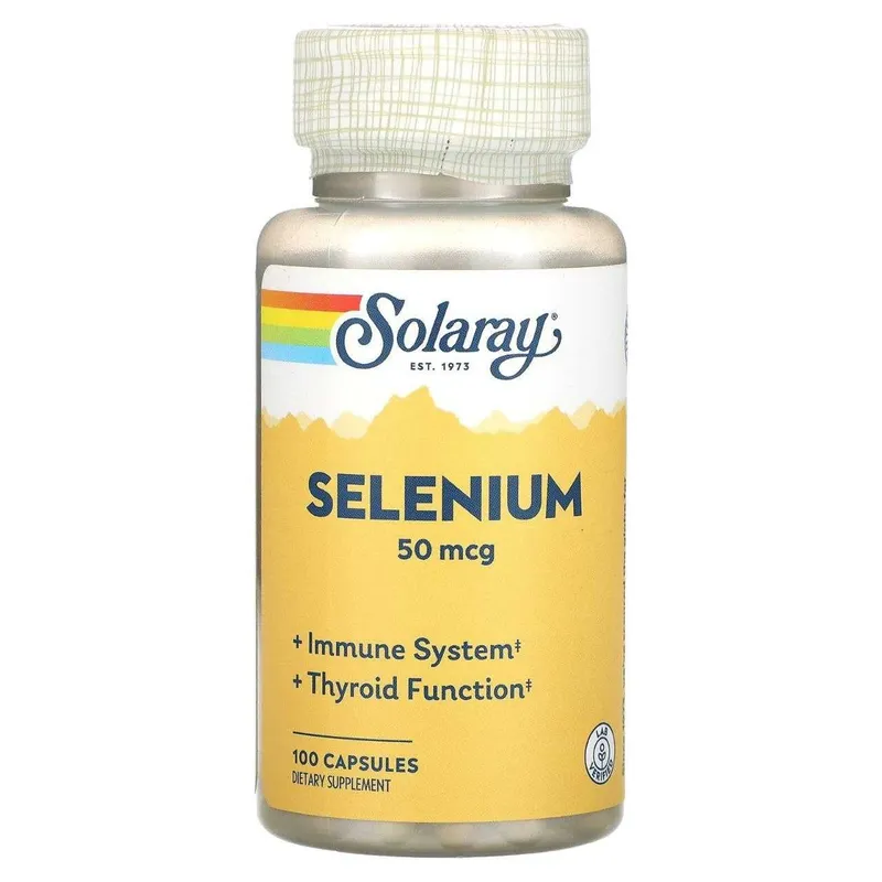 Селен, Solaray, Selenium 50 мкг 100 vegan caps
